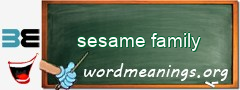 WordMeaning blackboard for sesame family